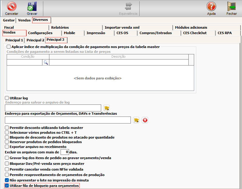 Utilizar fila de bloqueio para orçamentos