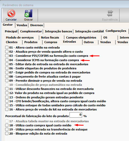ParametroCustoCompraEntrada
